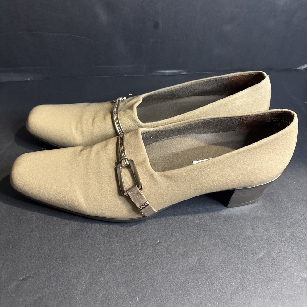 Munro American Brown Bit Loafer Block Heel Pumps Size 8
